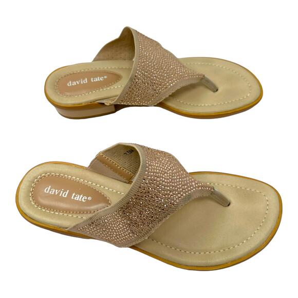 David Tate Pierce Rhinestone Rose Gold Sandal Size 7.5 - Picture 4 of 8